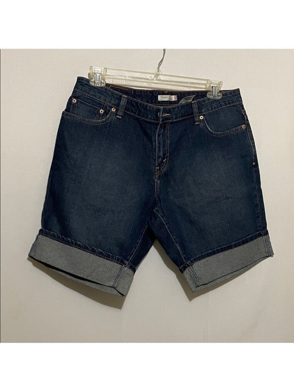 Levi's 515 Cuffed Denim Jean Shorts High Rise Medium Wash 16